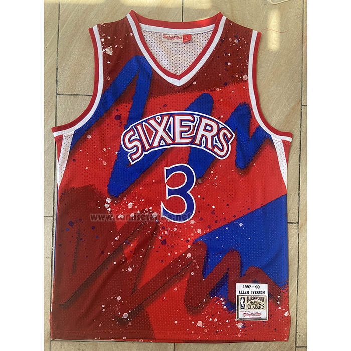 Camiseta Philadelphia 76ers Allen Iverson #3 Mitchel & Ness 1997-98 Rojo